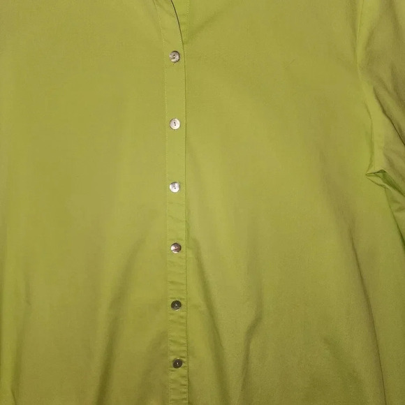 New Finley Light Green Trapeze 3/4 Sleeve Collared Button Down Blouse Si… - Picture 8 of 10